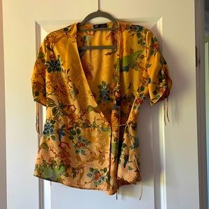 Zara floral print wrap top